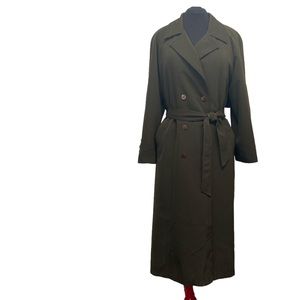 Talbots Long Trench Coat Size 14